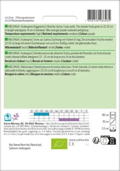 Aubergine Melonga | BIO Auberginensamen Von Sativa Rheinau