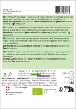 Stangenbohne Weinländerin | BIO Stangenbohnensamen Von Sativa Rheinau
