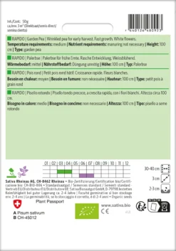 Palerbse Rapido | BIO Erbsensamen Von Sativa Rheinau