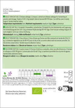 Chinakohl Auslese | BIO Chinakohlsamen Von Sativa Rheinau