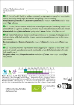 Radies Rudi (Saatband) | BIO Radieschensamen Von Sativa Rheinau