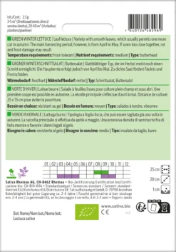 Buttersalat Winterschnittsalat Grüner | BIO Salatsamen Von Sativa Rheinau