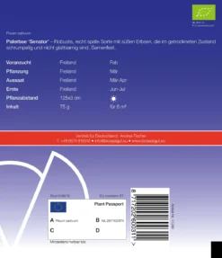 Palerbse Senator | BIO Erbsensamen Von De Bolster [MHD 12/2023]