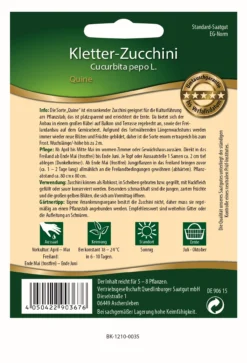 Kletter-Zucchini Quine F1-Hybride | Zucchinisamen Von Quedlinburger