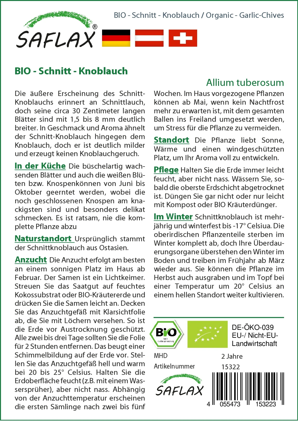 Schnitt-Knoblauch | BIO Knoblauchsamen Von Saflax 2 Schnitt-Knoblauch | BIO Knoblauchsamen Von Saflax – Bild 2