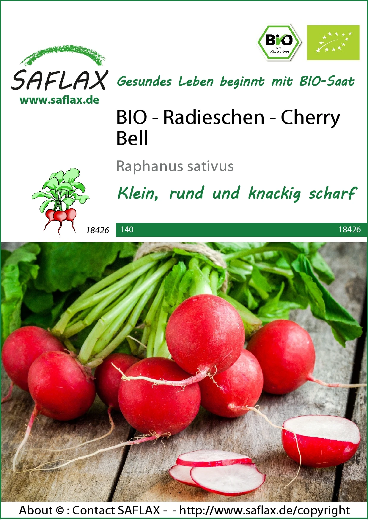 Radieschen Cherry Bell | BIO Radieschensamen Von Saflax 1 Radieschen Cherry Bell | BIO Radieschensamen Von Saflax
