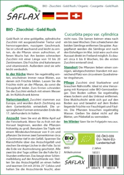 Zucchini Gold Rush | BIO Zucchinisamen Von Saflax