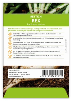 Rettich Rex (100 Stück) | Rettichsamen Von FLORTUS