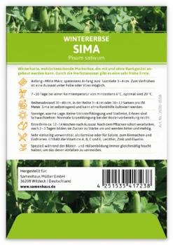 Wintererbse Sima (100 Tütchen) | Markerbsensamen Von FLORTUS