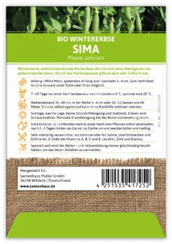 Wintererbse Sima (100 Tütchen) | BIO Markerbsensamen Von FLORTUS