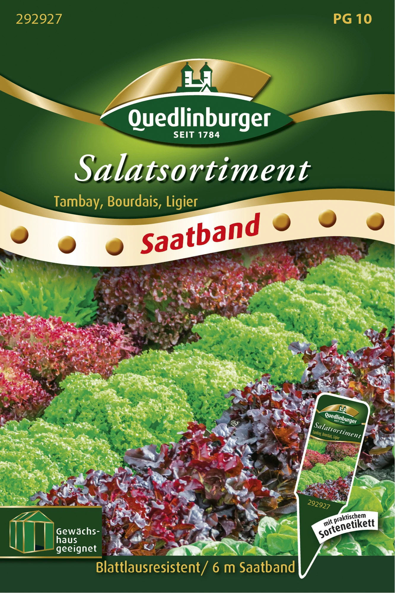 Salatsortiment Blattlausres (Saatband) | Salatsamen Von Quedlinburger 1 Salatsortiment Blattlausres (Saatband) | Salatsamen Von Quedlinburger